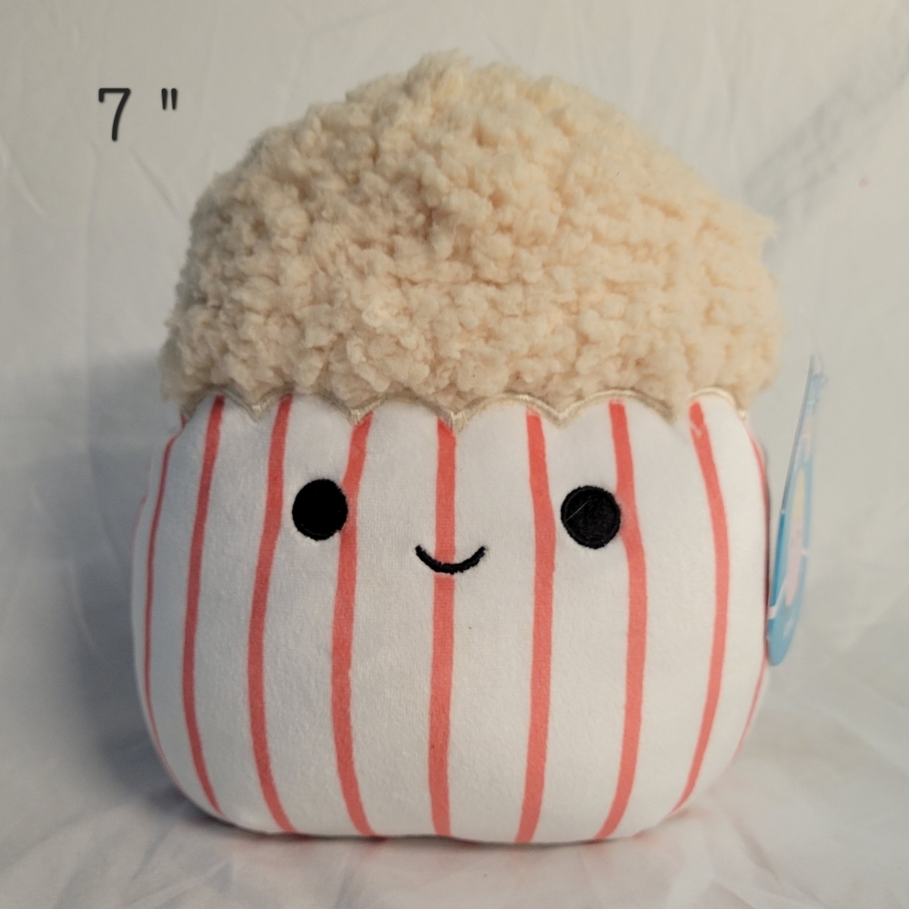 NWT 7" Arnel the Popcorn Squishmallow Kellytoy Plush Thin Striped
